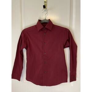 Chaps boys youth long sleeve burgundy button up size small